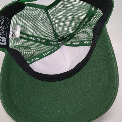 Portland Gear Trucker Hat Green White One Size Snapback Mesh Oregon Pine Trees