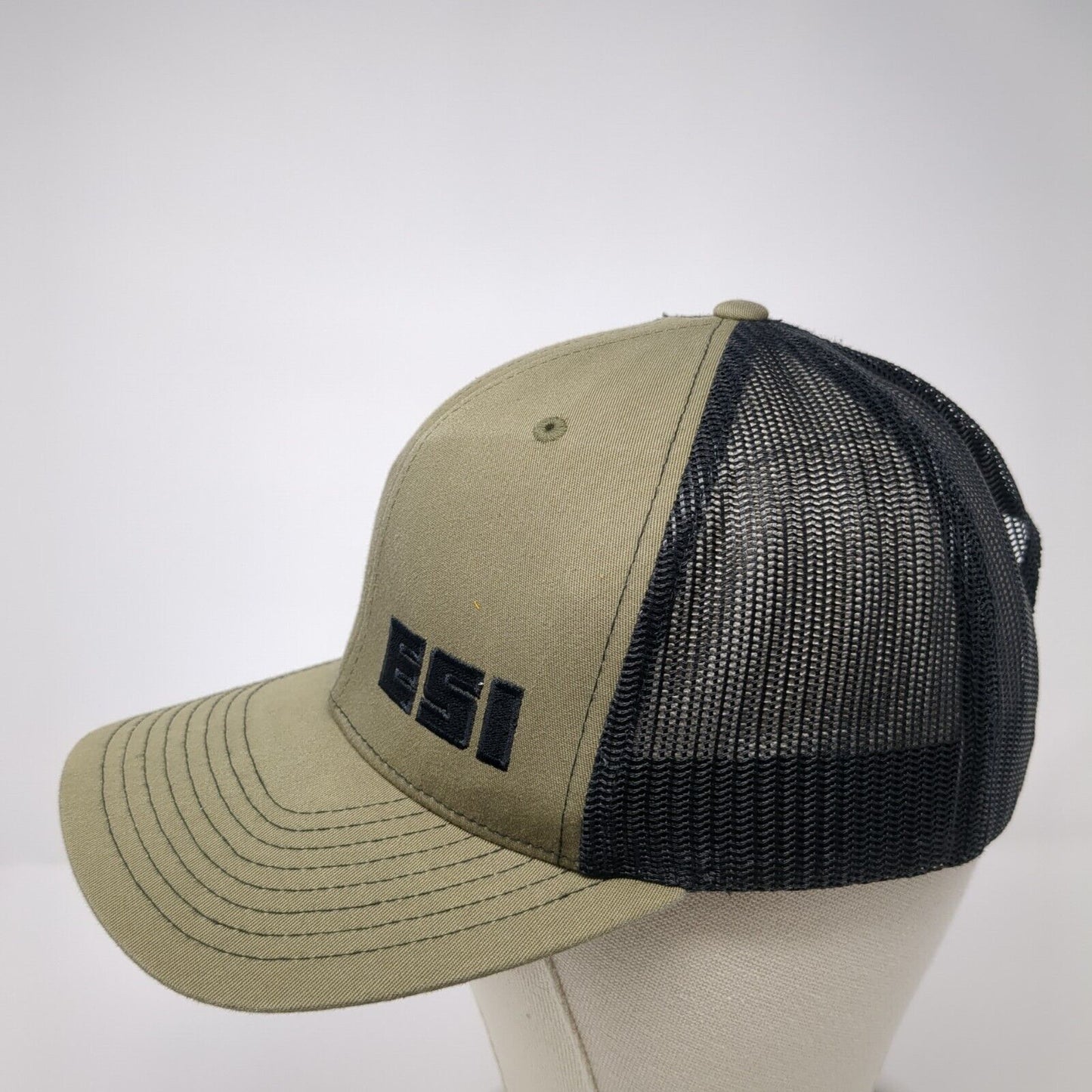 ESI Snapback Mesh Back Trucker Hat Green One Size Adjustable 6 Panel