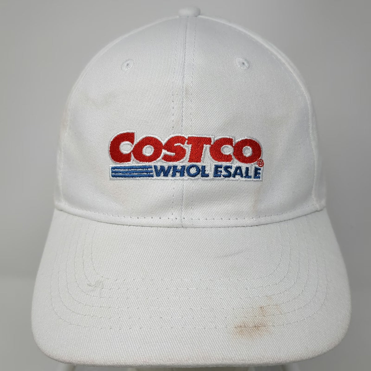 Costco Wholesale Logo Baseball Cap White One Size Slideback Embroidered Hat