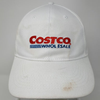 Costco Wholesale Logo Baseball Cap White One Size Slideback Embroidered Hat