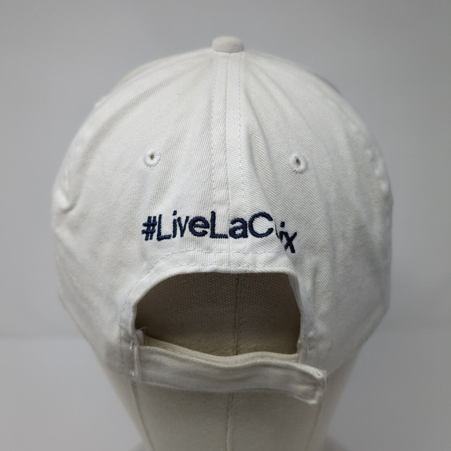 La Croix Strapback Hat White OSFA Adjustable Embroidered 6 Panel