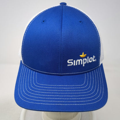 Simplot Trucker Hat Blue White One Size Mesh Back Contrast Stitch Snapback Logo