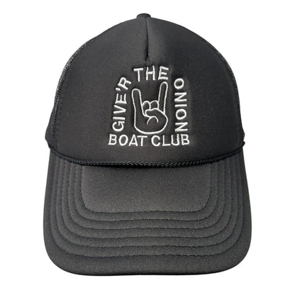 Give'r The Onion Boat Club Snapback Trucker Hat Black OS Adjustable Mesh Otto