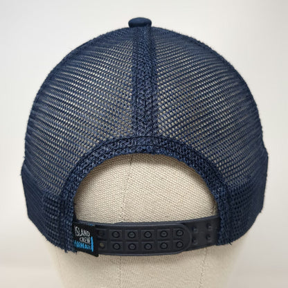 Island Crew Hawaii Trucker Hat Blue One Size Live Aloha Pineapple Mesh Snap Back