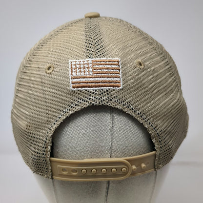 Carhartt Trucker Hat Beige OS Kniferiver American Flag Mesh Embroidery Snapback