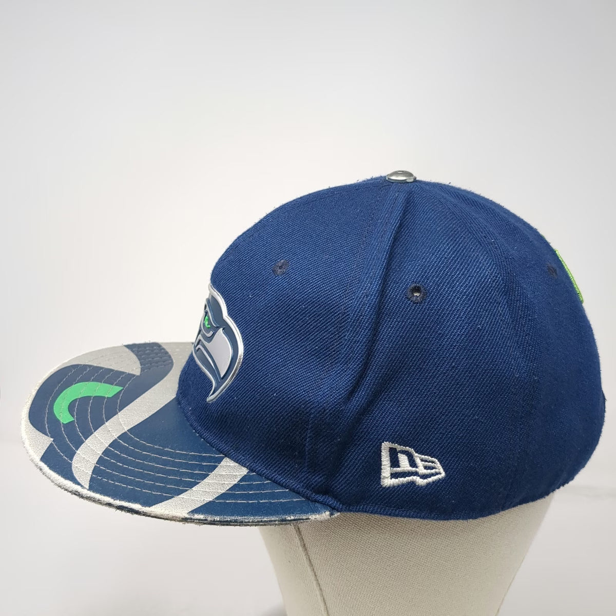 Seattle Seahawks NFL New Era Snapback Blue One Size 9FIFTY Graphic Flat Bill Hat