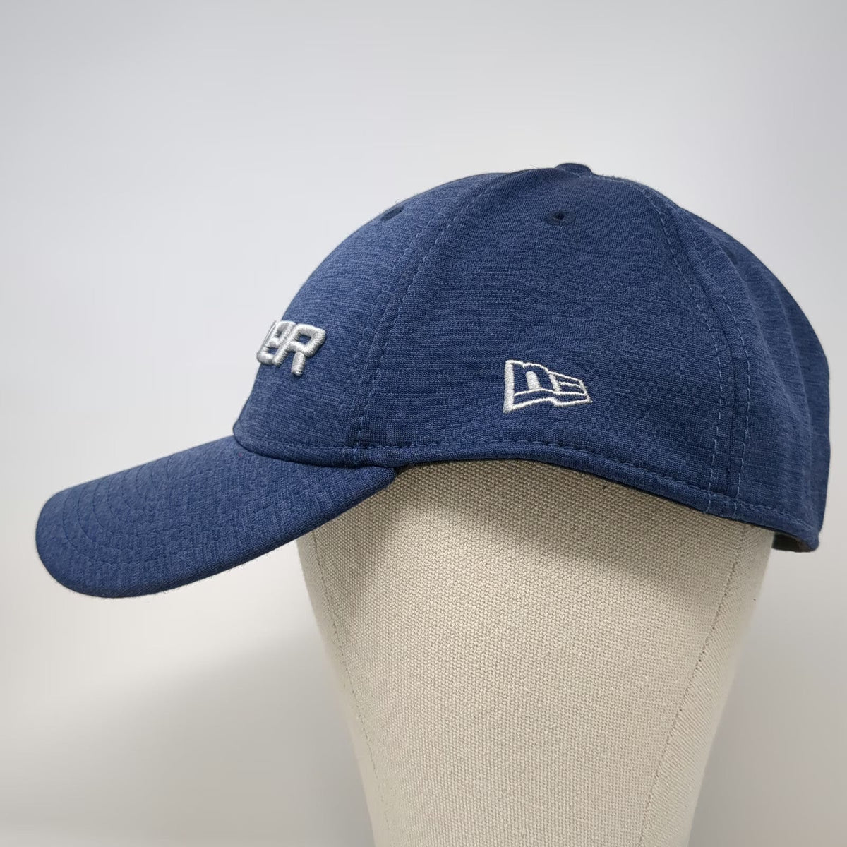New Era Bauer Hockey Baseball Cap Blue XL Heathered 39THIRTY Stretch Fit Hat