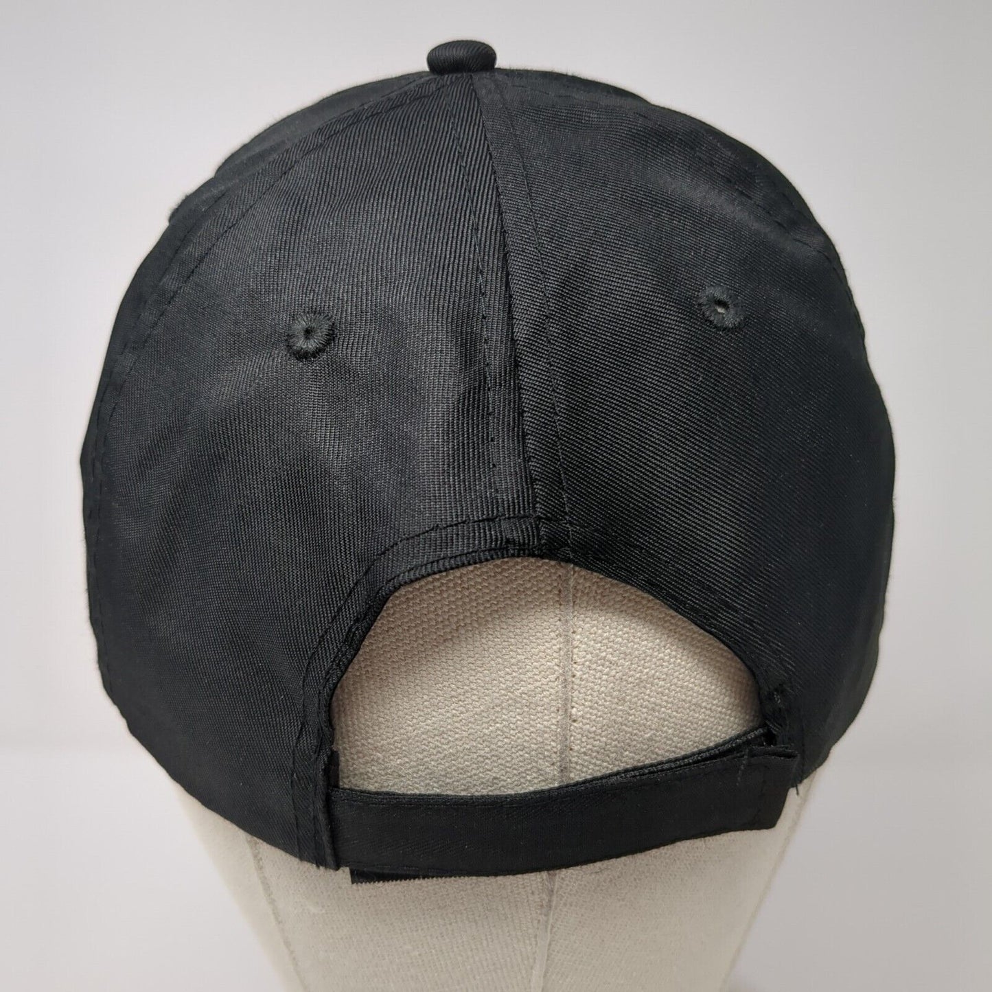 Unbranded Strapback Hat Black One Size Adjustable Vented Holes 6 Panel Blank
