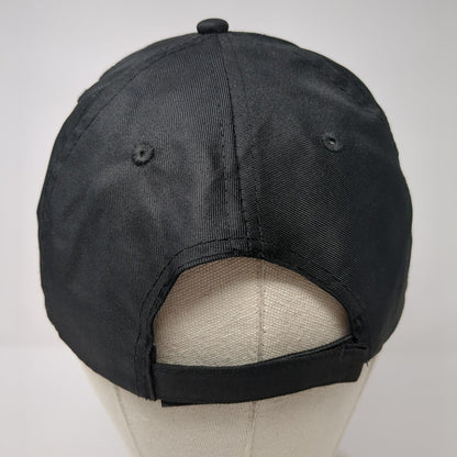 Unbranded Strapback Hat Black One Size Adjustable Vented Holes 6 Panel Blank