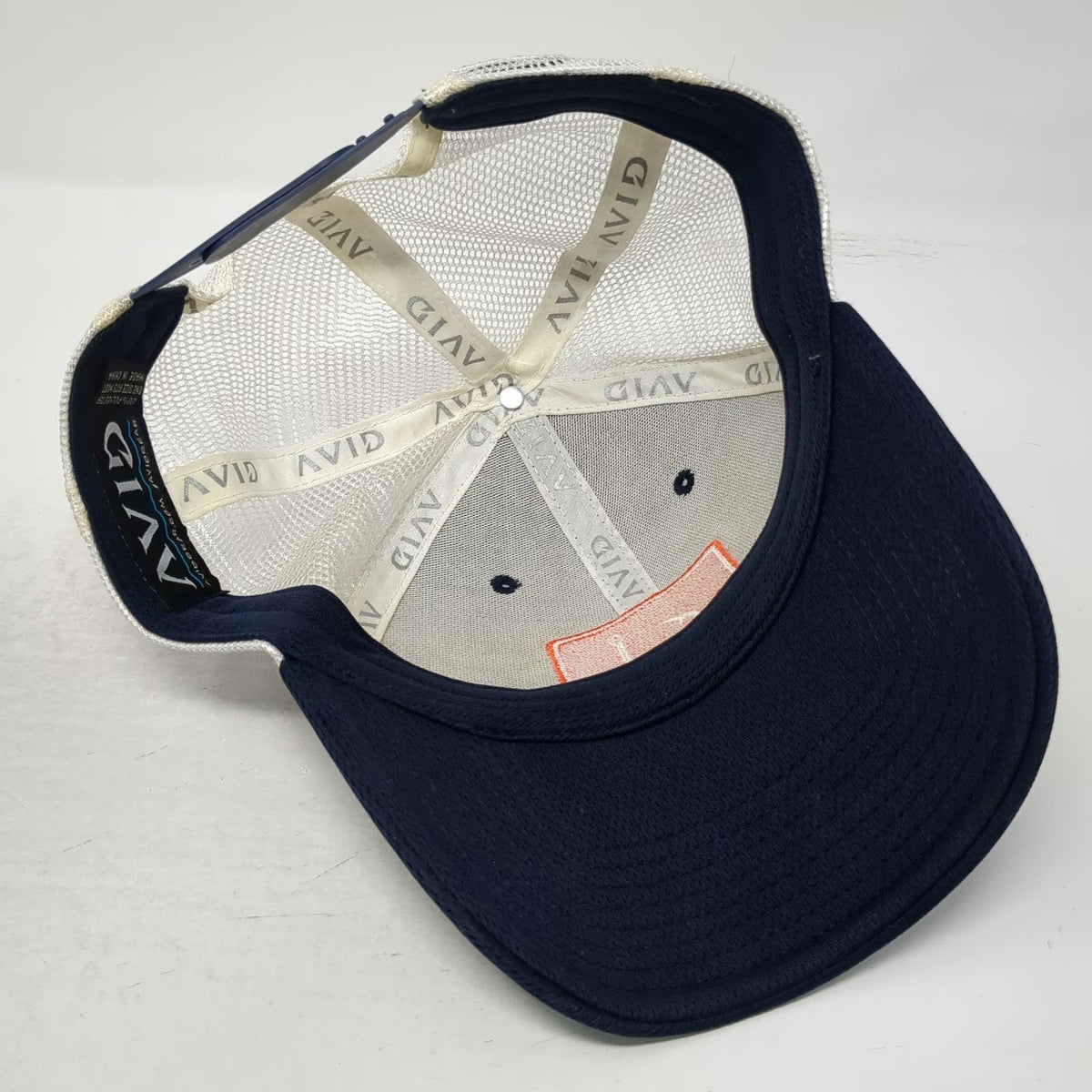 AVID Trucker Hat Blue One Size Fishing Hook Patch Mesh Snapback Fishing Sport