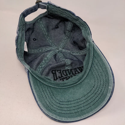 Wander Lust Slideback Denim Hat Blue OSFM Embroidered Adjustable 6 Panel