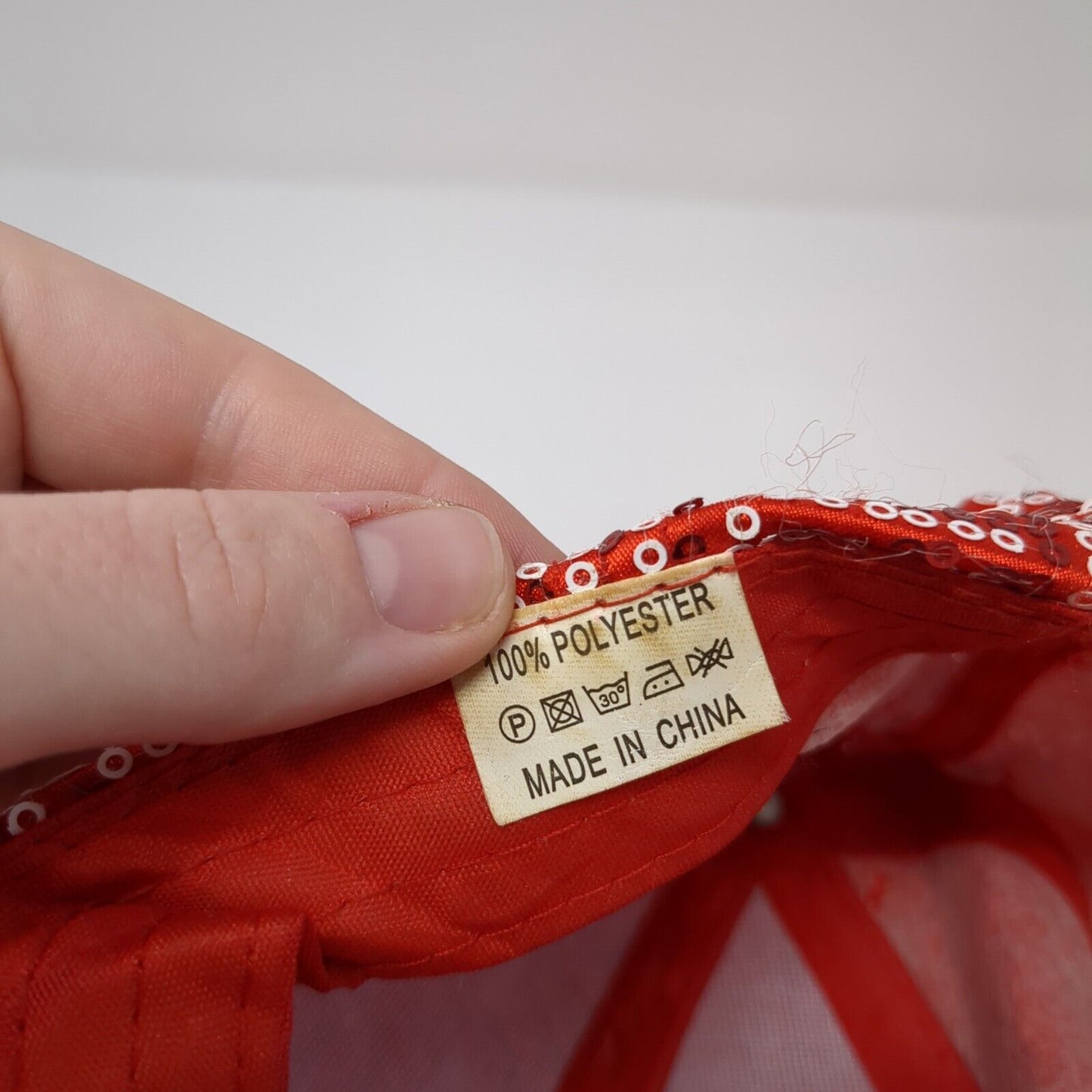 Unbranded Strapback Hat Red One Size Adjustable Bedazzled Sequin Polyester