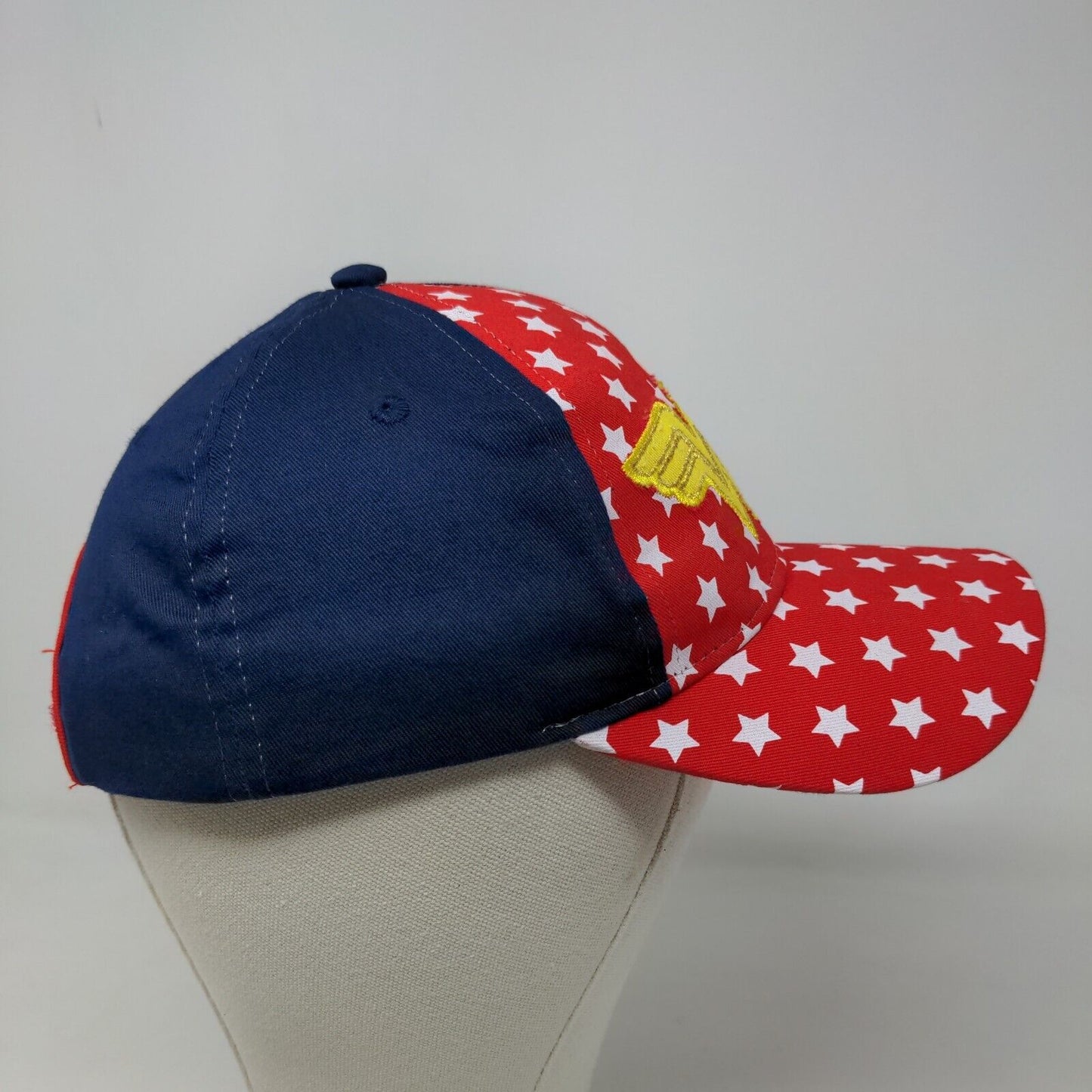 Wonder Woman Girl's Strapback Hat Multi OSFM Embroidered Logo All Over Stars