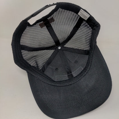Camp Chef Leather Patch Snapback Trucker Hat Black OSFA Mesh Back