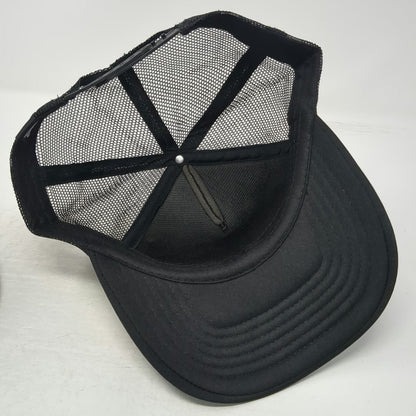 Liquid Death Trucker Hat Black One Size Flaming Skull Graphic Mesh Back Snapback