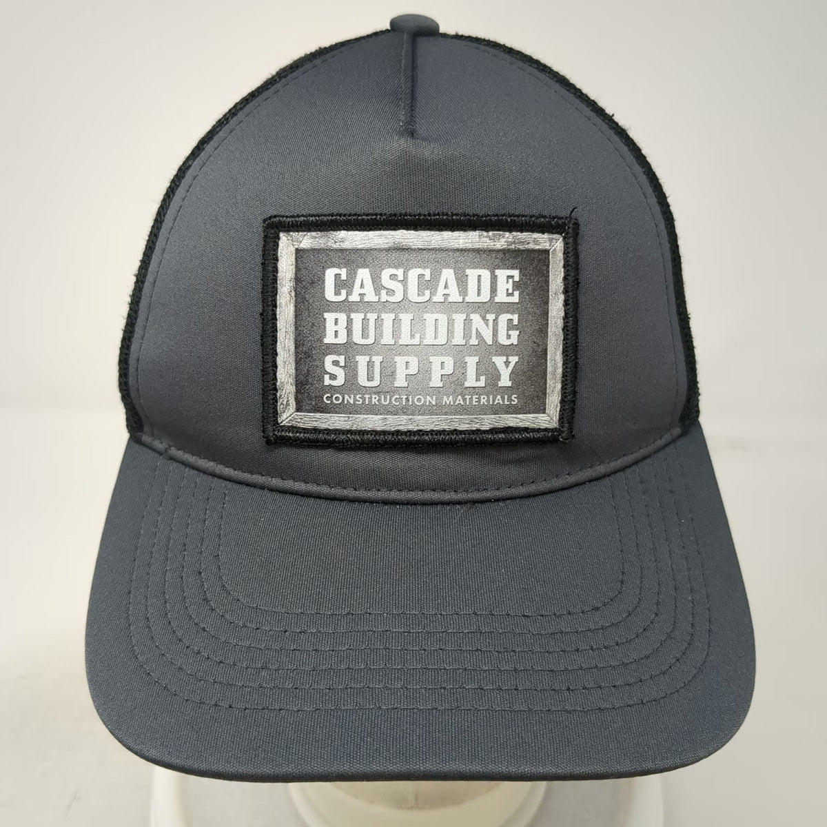 Sport-Tek Trucker Hat Gray OSFM Cascade Building Supply Construction Snapback