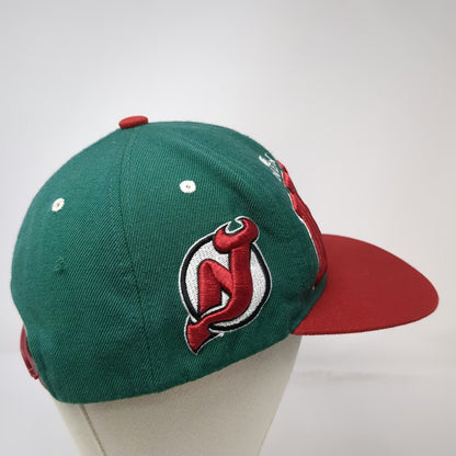 New Jersey Devils NHL Zephyr Snapback Hat Green Red White One Size Flat Brim