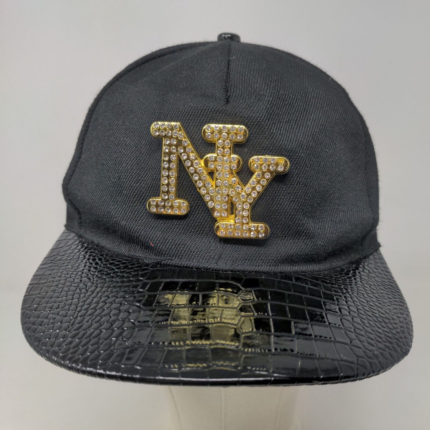 Unbranded Men's Snapback Hat Black Adjustable 3D New York Logo