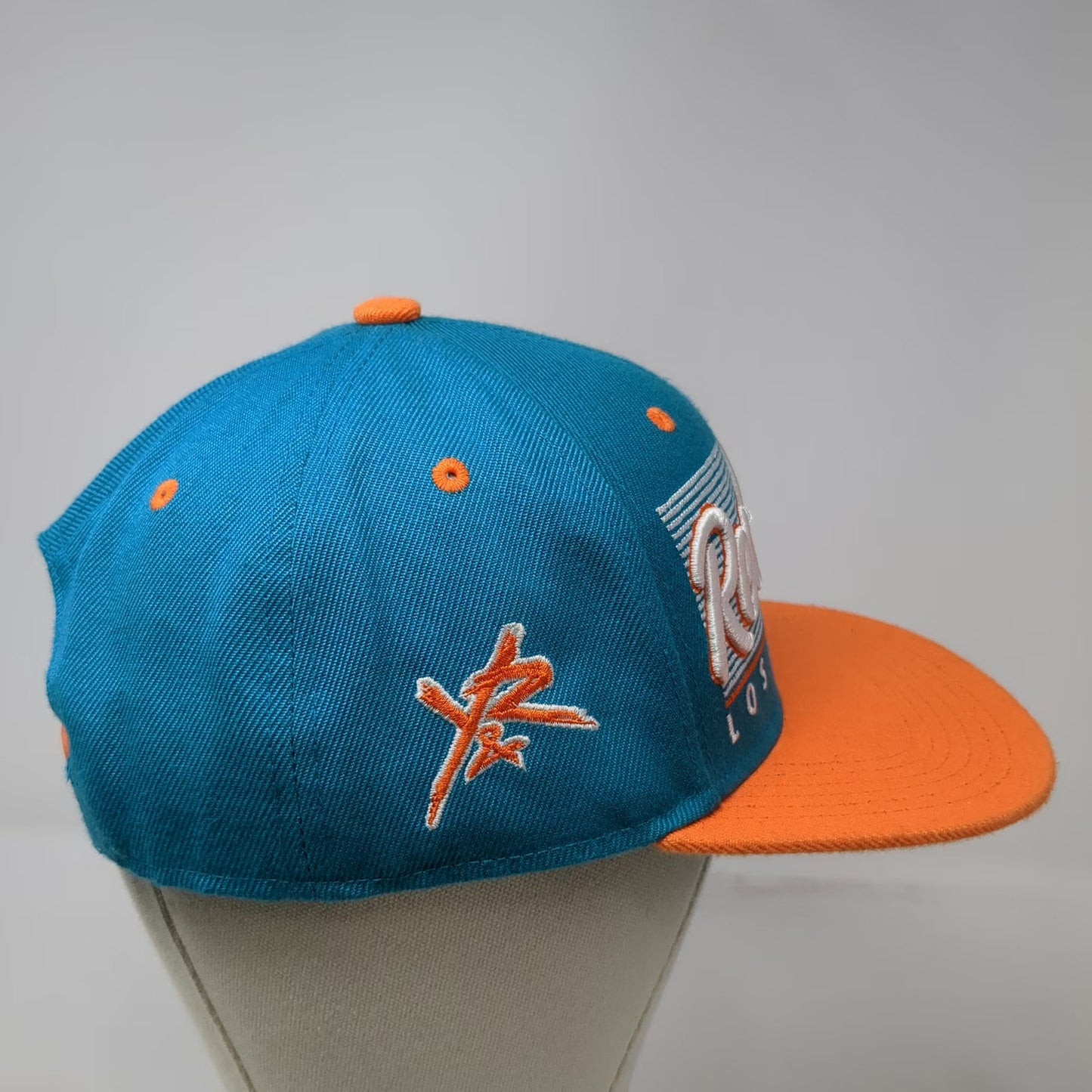 Young & Reckless Snapback Blue Orange One Size Los Angeles Reckless Script Hat