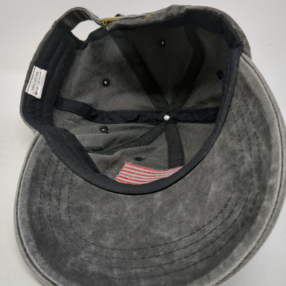 Gray One Size Baseball Cap Hat Veteran American Flag Embroidered Slideback