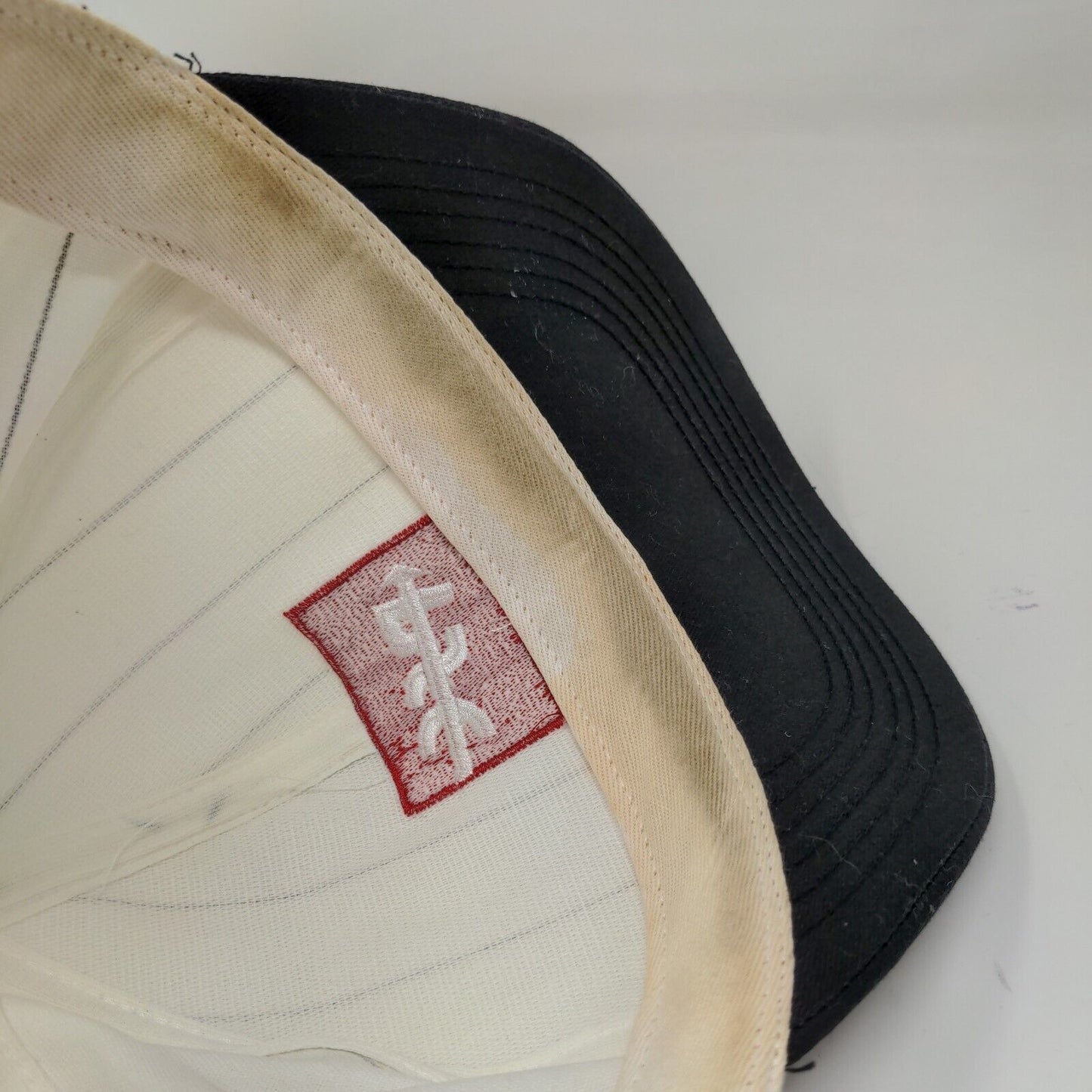 PSC Archery Men's Snapback Hat White Striped Adjustable Embroidered Logo