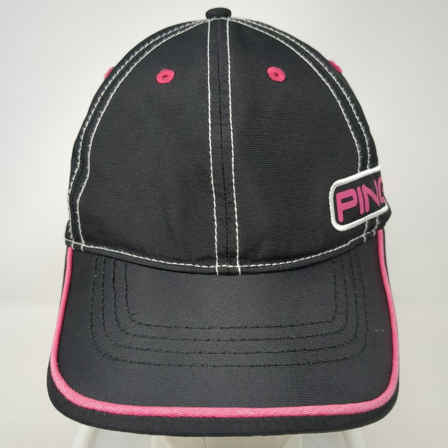 PING Baseball Cap Black Pink White One Size Performance Golf Contrast Stitch Hat