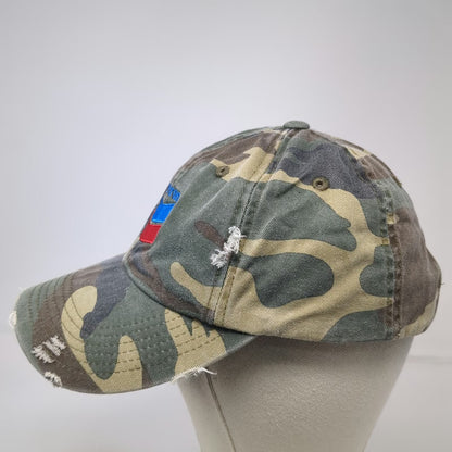 District Threads Baseball Cap Green Camo OSFM Distressed Chevron Salt Lake Hat