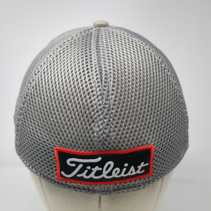Titleist Baseball Cap Gray M Mesh Back Pro V1 FootJoy Stretch Fit New Era Hat