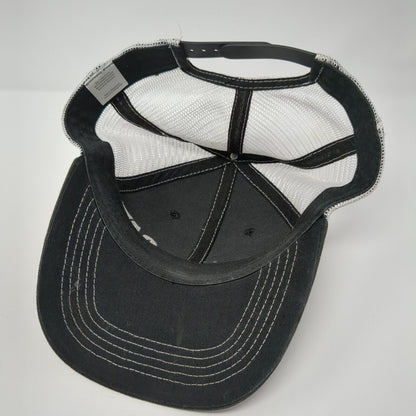 CAT Snapback Trucker Hat Black One Size Adjustable Embroidered Mesh Back 6 Panel
