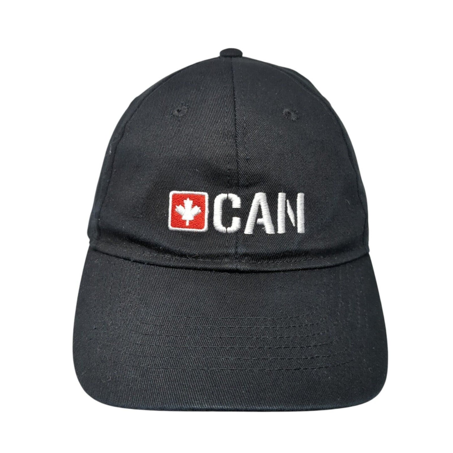 Canada Snapback Hat Black One Size Adjustable Embroidered Patriotic Cotton