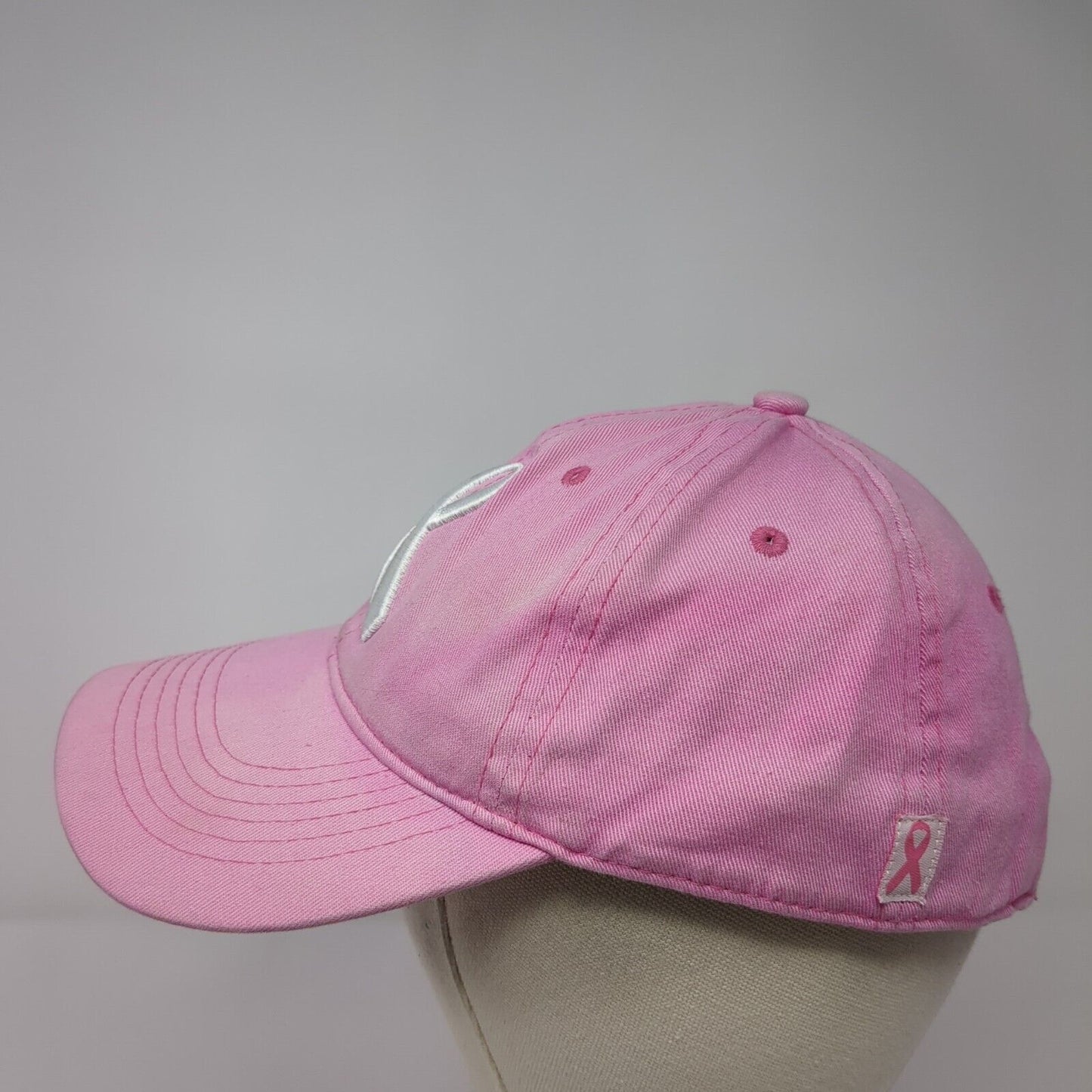White Ribbon Slideback Hat Pink One Size Adjustable American Crown