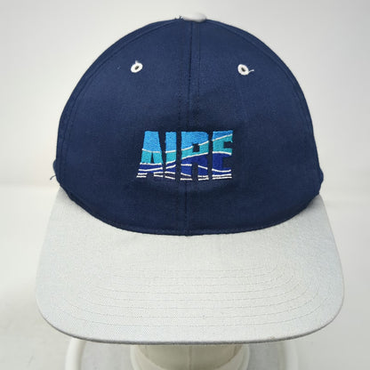 AIRE Inflatable Rafting Logo Blue Gray Snapback Hat One Size Green Underbrim