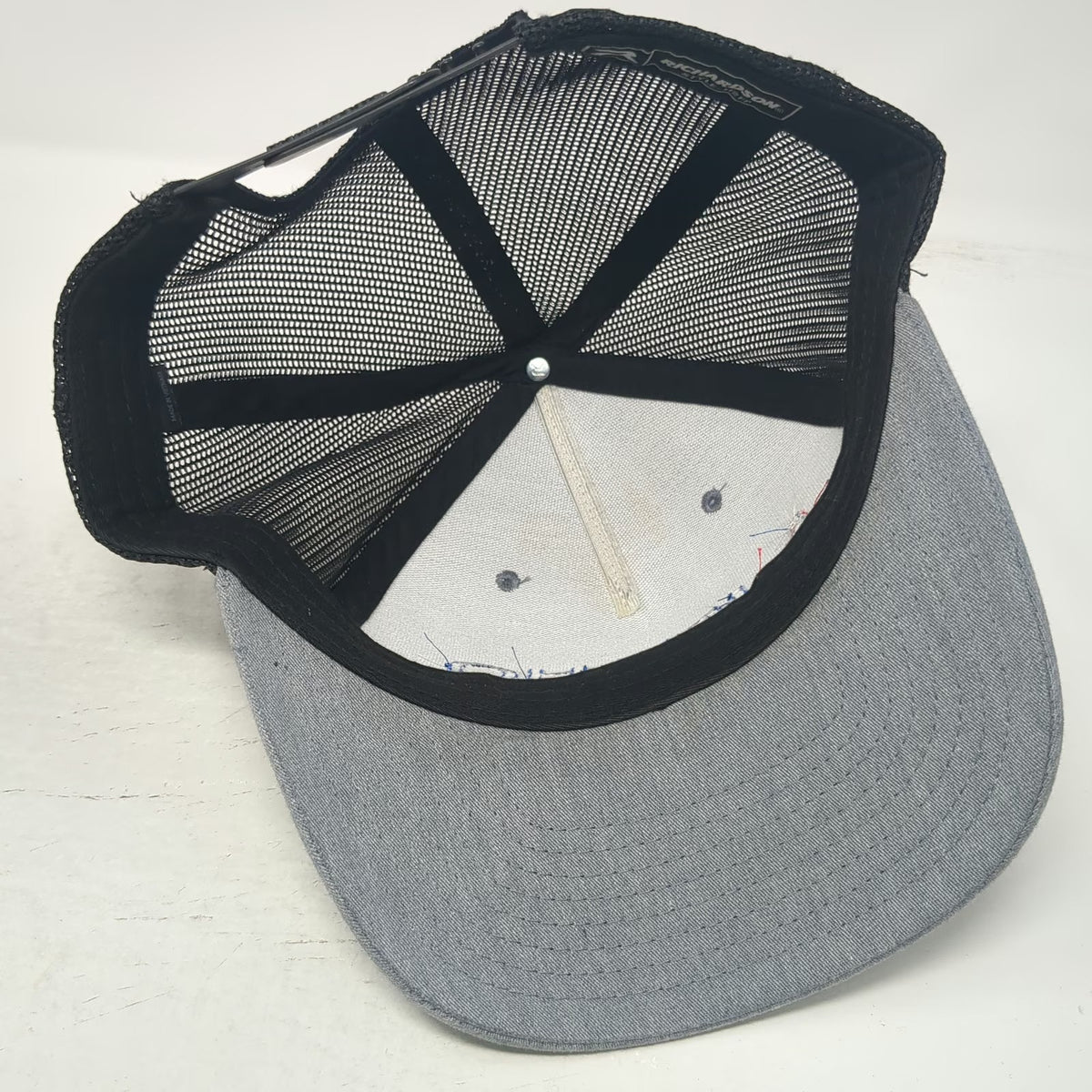 Richardson Trucker Hat Gray Black Blue Red One Size Idaho Arms & Ammo Snapback