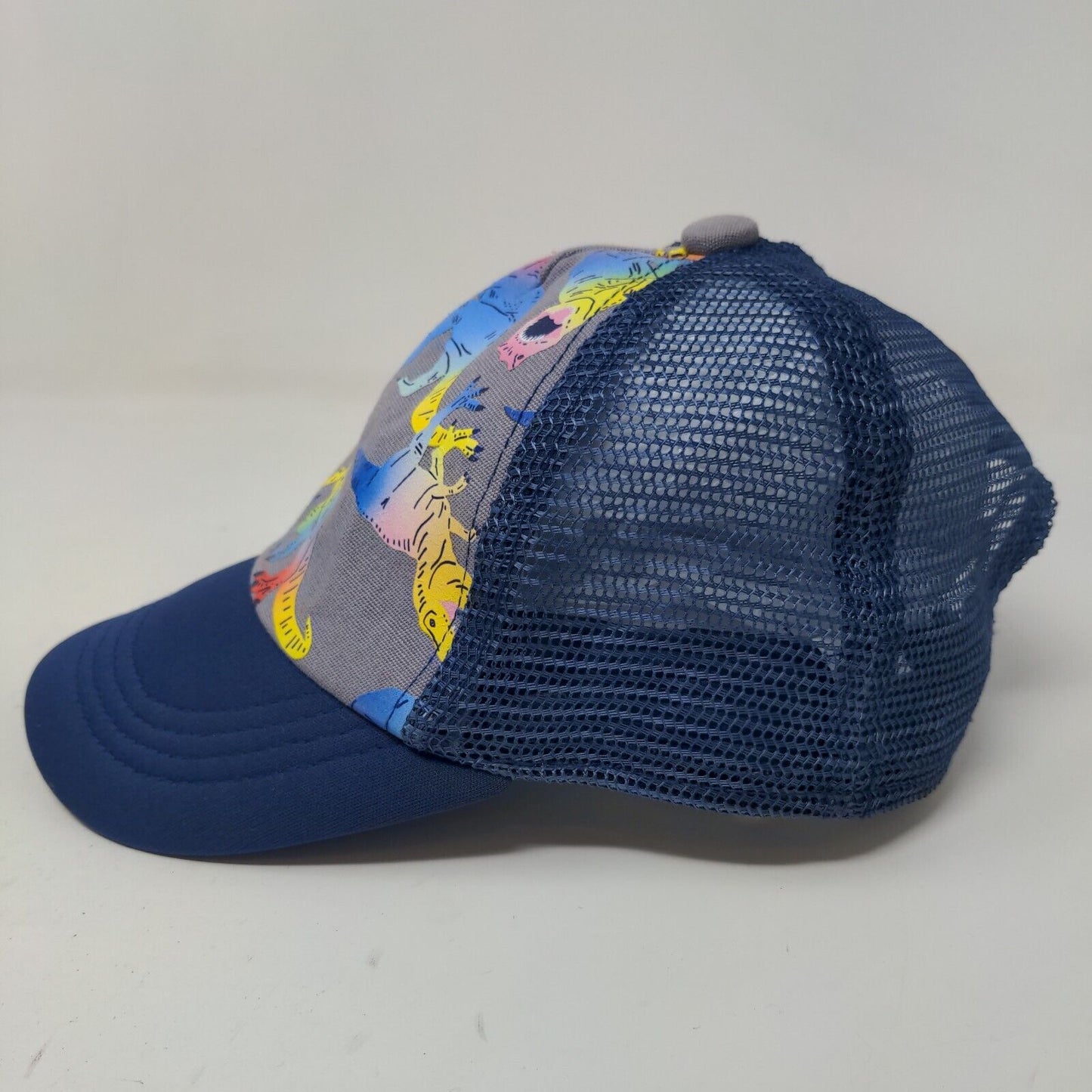 Unbranded Boy's Snapback Mesh Back Hat Blue Adjustable Graphic Dinosaur Logo