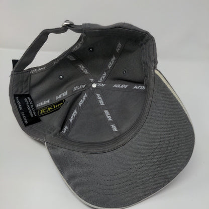 Klim Slideback Hat Gray One Size Adjustable Embroidered Vented Holes Polyester