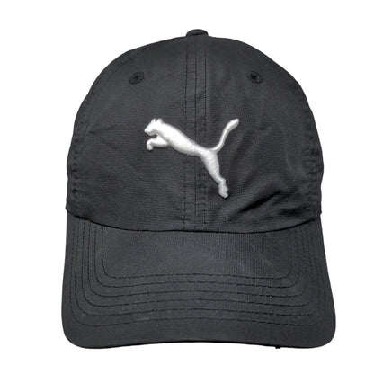 PUMA Strapback Hat Black One Size Embroidered Logo Adjustable Vent Holes