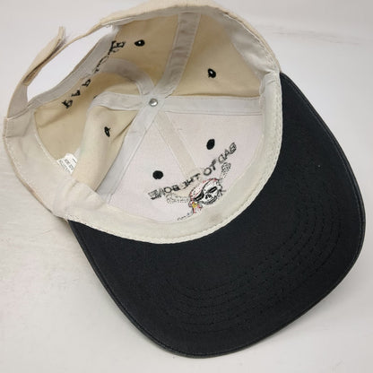 Baseball Cap Beige Black One Size Strapback Pirate Skull St Thomas USVI Hat