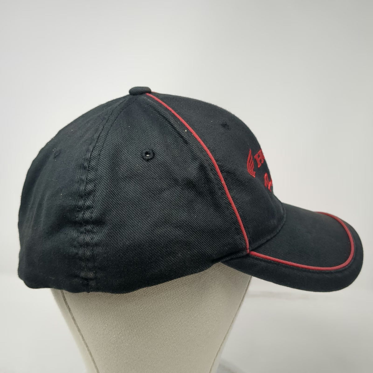 Fox Honda Racing Baseball Cap Black XL Fitted Hat Red Piping Graphic Motocross