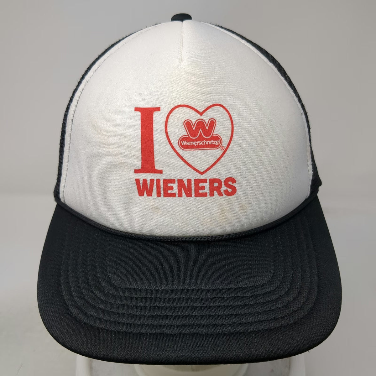 Clipper Trucker Hat Black One Size Snapback Mesh Wienerschnitzel I Love Wieners