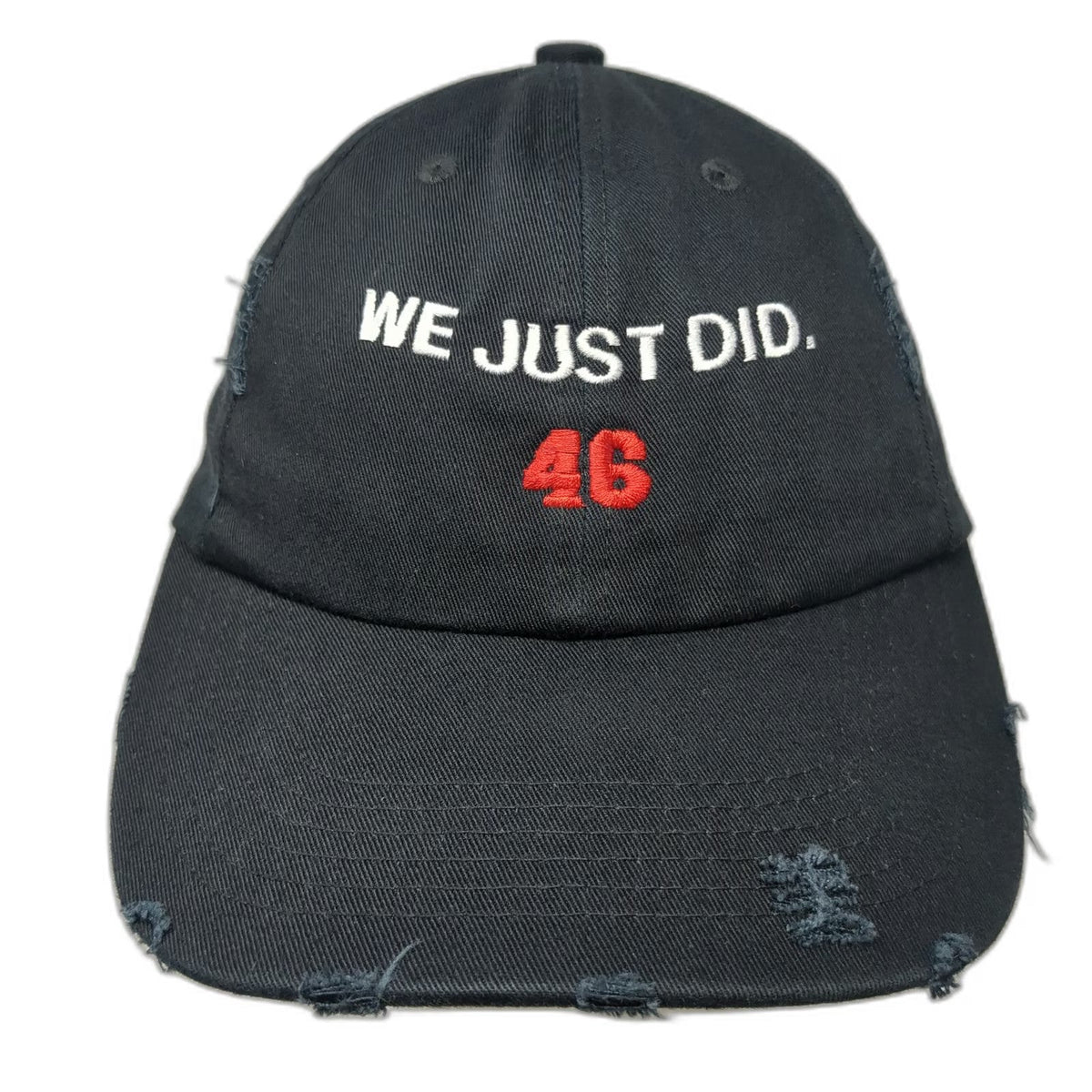 District Baseball Cap Black White Red One Size WE JUST DID 46 Embroidered Hat