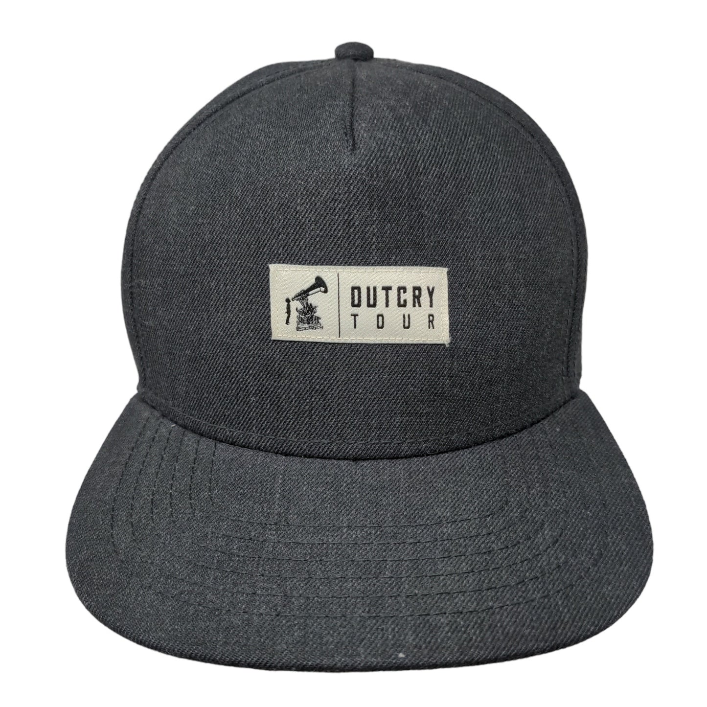 Otto Men's Snapback Hat Gray OSFM Embroidered Outcry Tour Logo Acrylic Wool