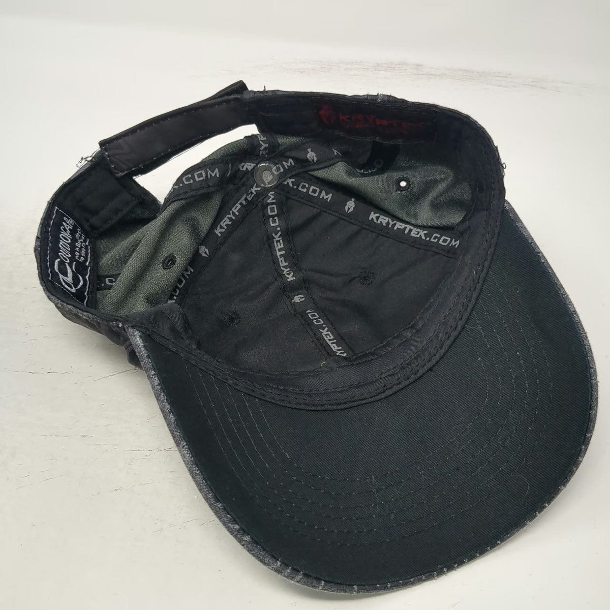 Kryptek Baseball Cap Black OSFM Strapback Camo Typhon Spartan Patch Hunting Hat