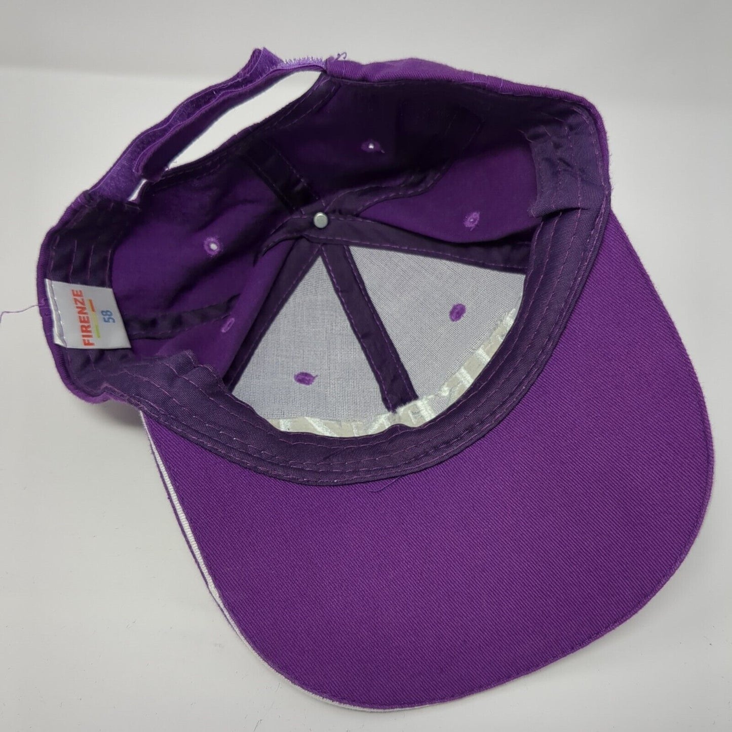 Firenze Italia Strapback Hat Purple One Size Adjustable Embroidered