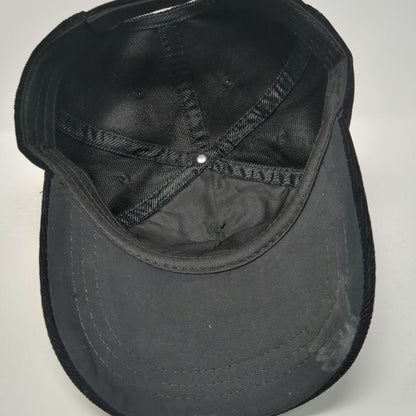 Black Baseball Cap One Size Corduroy Tiger Patch Studded Brim Hat Rhinestones
