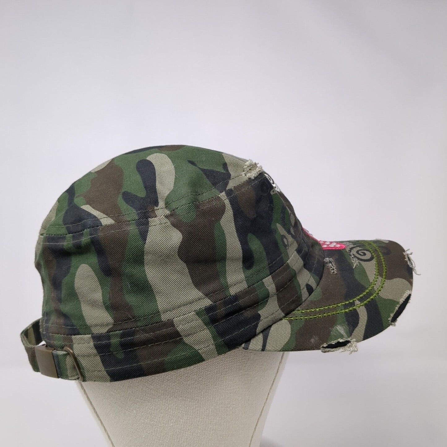 Leader Loga Slideback Cadet Army Cap Hat Camo OSFA Pink Bow Bling