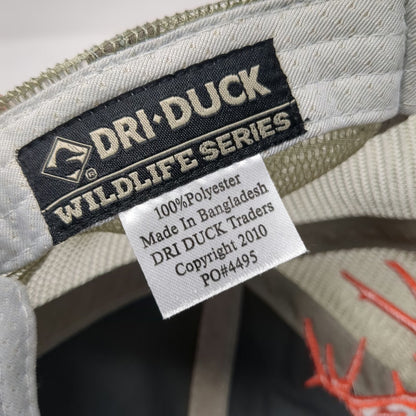 DRI-DUCK Baseball Cap Gray One Size Mesh Edward Jones Orange Antlers Hat Stitch