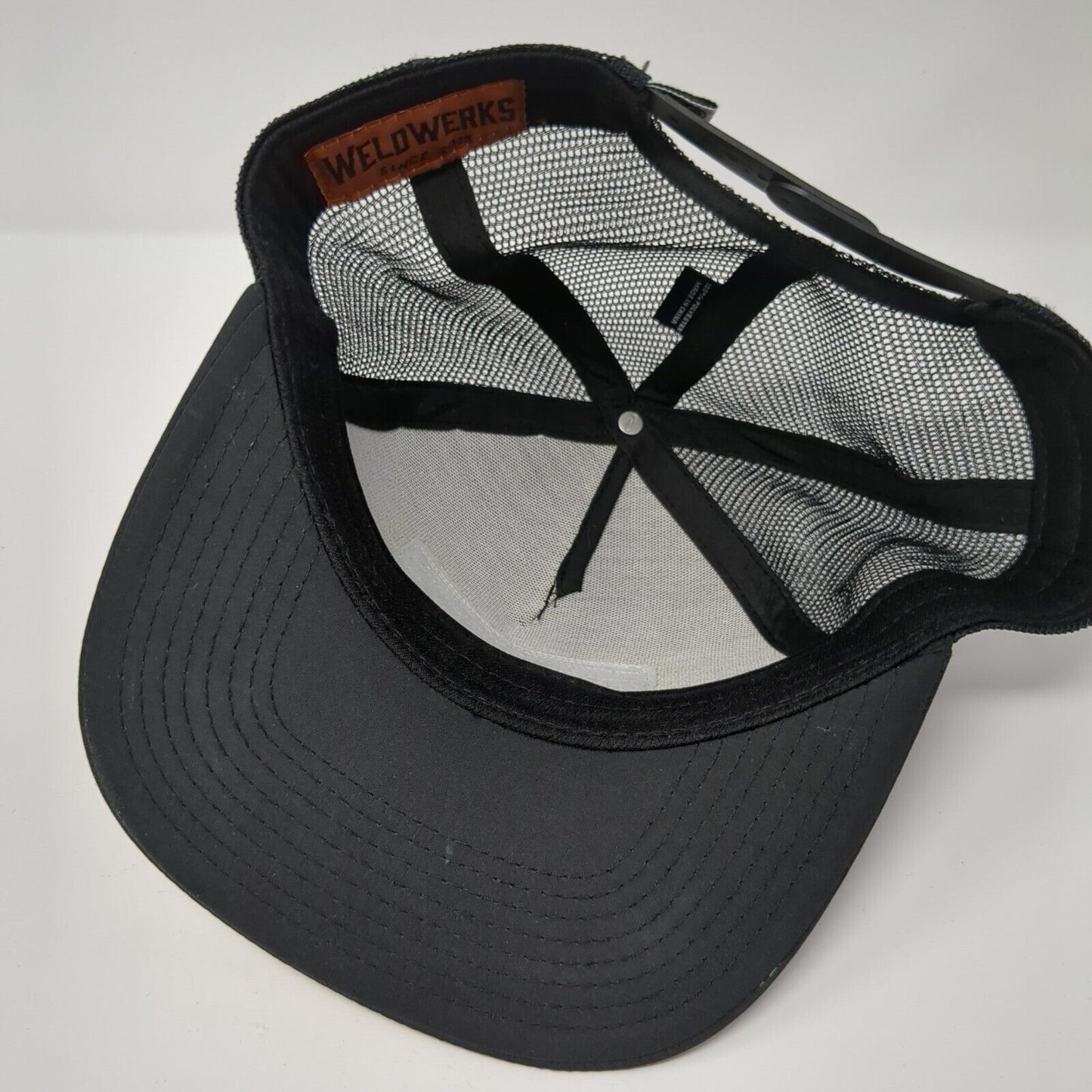Weldwerks Brewing Snapback Trucker Hat Black One Size Adjustable Mesh Back