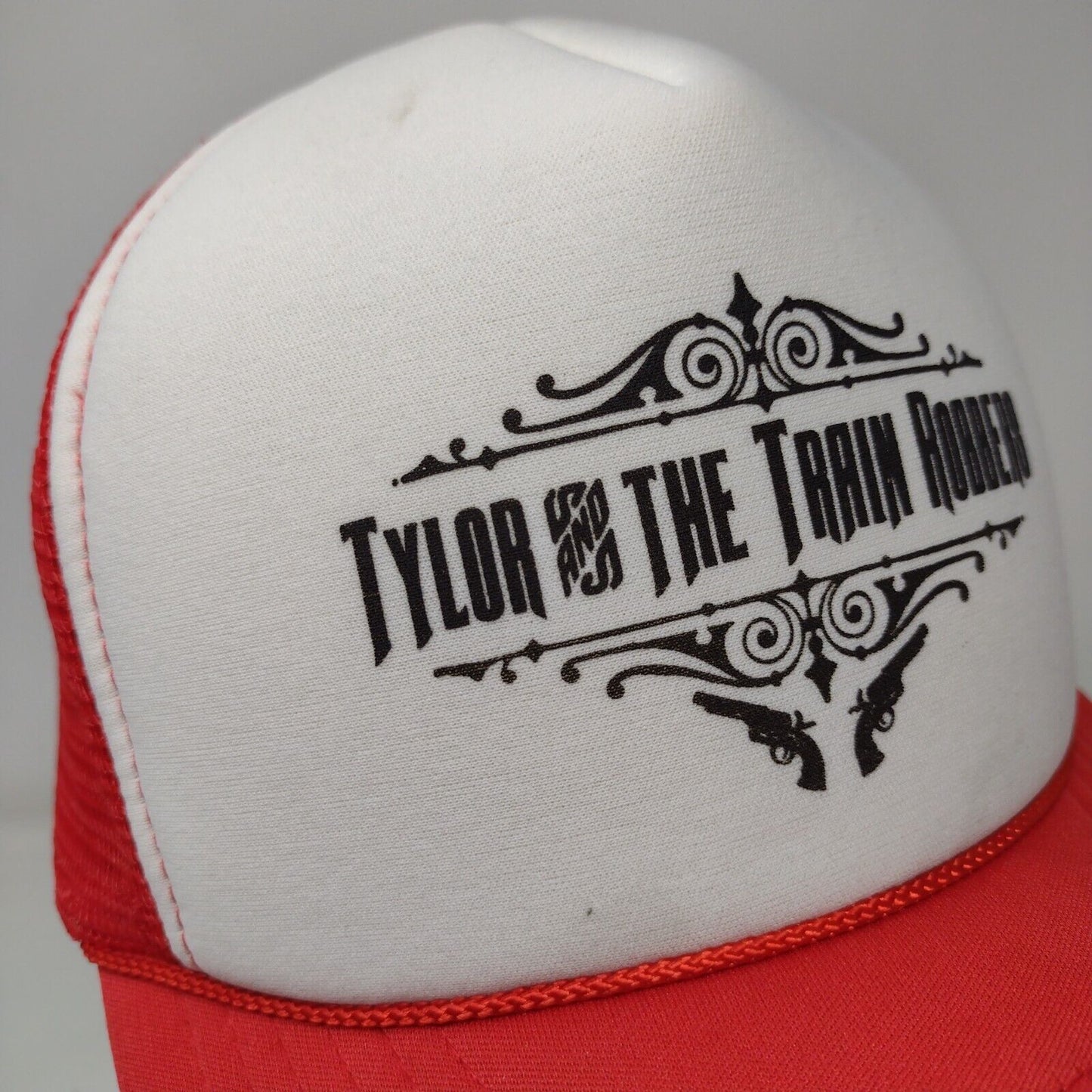 Tylor and The Train Robbers Snapback Trucker Hat Red OSFA Mesh Back Cobra