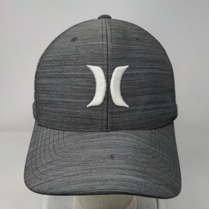 Hurley Fitted Hat Gray L/XL Flexfit Lightweight Embroidered 6Panel Yupoong