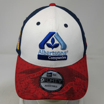 New Era Baseball Cap White Blue Red One Size Albertsons NASCAR 44 Flag Hat